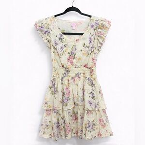 LoveShackFancy Floral Kids Dress - Cream, Pink, Purple
